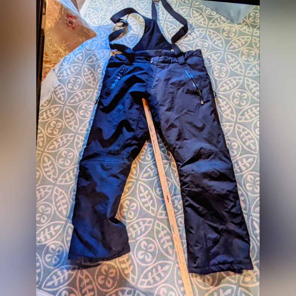 Black Ski Bib Pants Mens l/ XL see pictures measurements